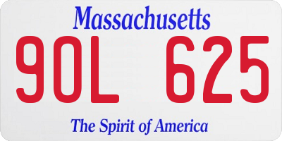MA license plate 9OL625