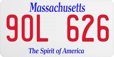 MA license plate 9OL626