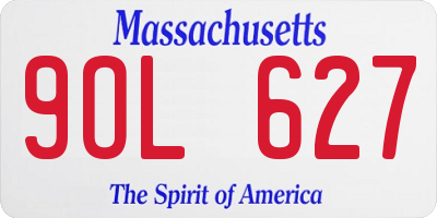 MA license plate 9OL627