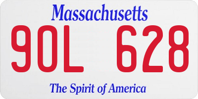 MA license plate 9OL628