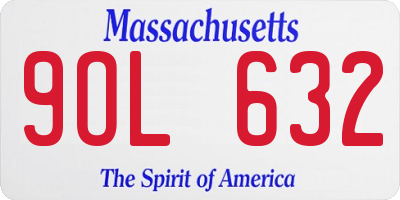 MA license plate 9OL632