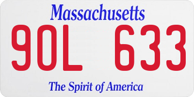 MA license plate 9OL633
