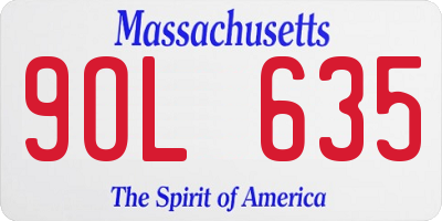 MA license plate 9OL635