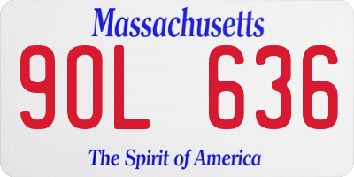 MA license plate 9OL636