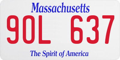 MA license plate 9OL637
