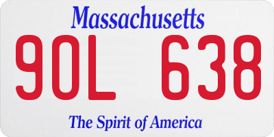 MA license plate 9OL638