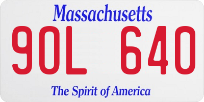 MA license plate 9OL640