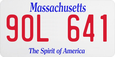 MA license plate 9OL641
