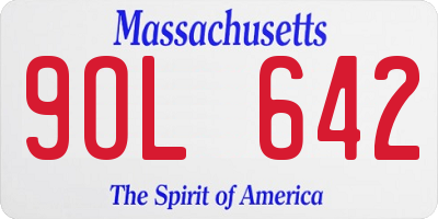MA license plate 9OL642