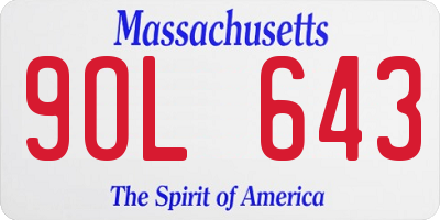 MA license plate 9OL643