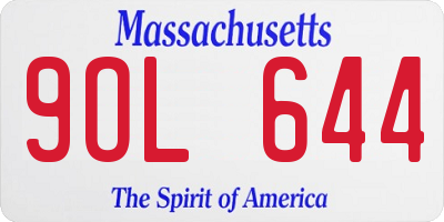 MA license plate 9OL644