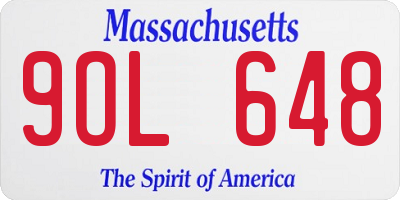 MA license plate 9OL648