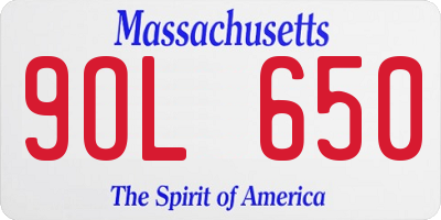 MA license plate 9OL650