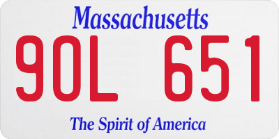 MA license plate 9OL651