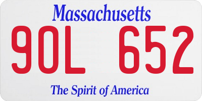 MA license plate 9OL652