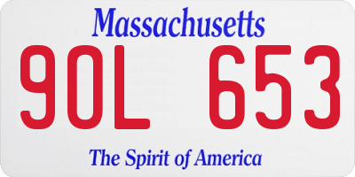 MA license plate 9OL653