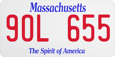 MA license plate 9OL655