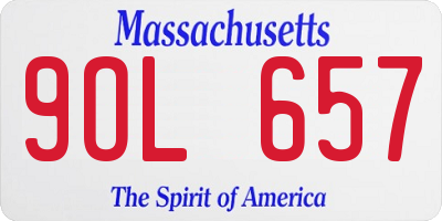 MA license plate 9OL657