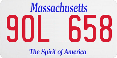 MA license plate 9OL658
