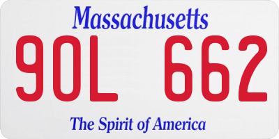 MA license plate 9OL662