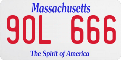 MA license plate 9OL666