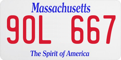 MA license plate 9OL667