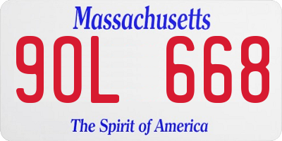 MA license plate 9OL668
