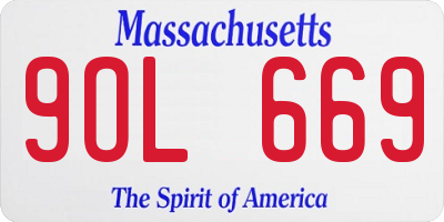 MA license plate 9OL669