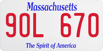 MA license plate 9OL670