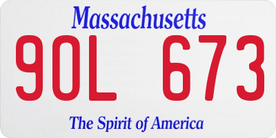 MA license plate 9OL673