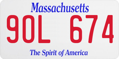 MA license plate 9OL674