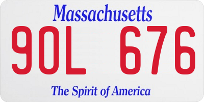 MA license plate 9OL676