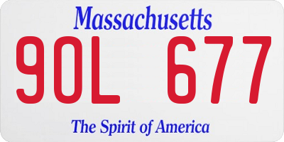 MA license plate 9OL677