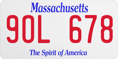 MA license plate 9OL678