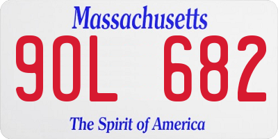 MA license plate 9OL682