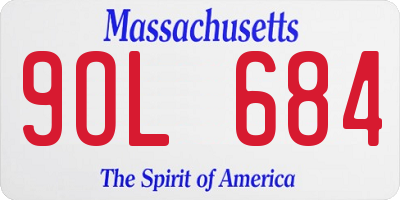 MA license plate 9OL684
