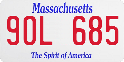 MA license plate 9OL685