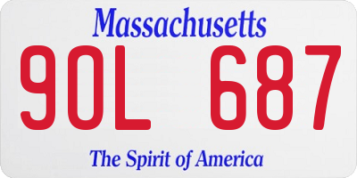 MA license plate 9OL687