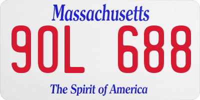MA license plate 9OL688