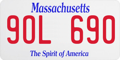 MA license plate 9OL690