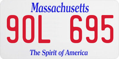 MA license plate 9OL695