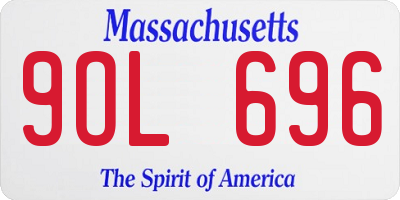 MA license plate 9OL696