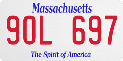 MA license plate 9OL697