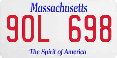 MA license plate 9OL698