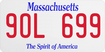 MA license plate 9OL699