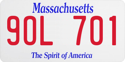 MA license plate 9OL701