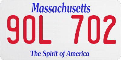 MA license plate 9OL702