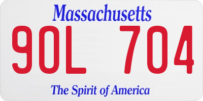 MA license plate 9OL704