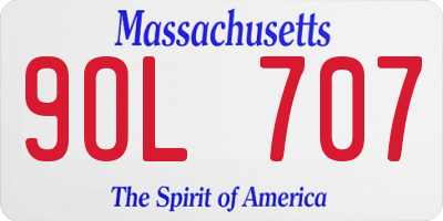 MA license plate 9OL707