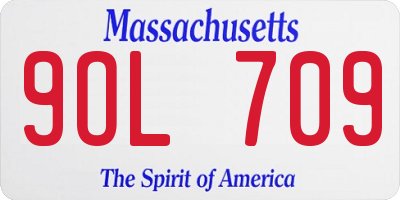 MA license plate 9OL709